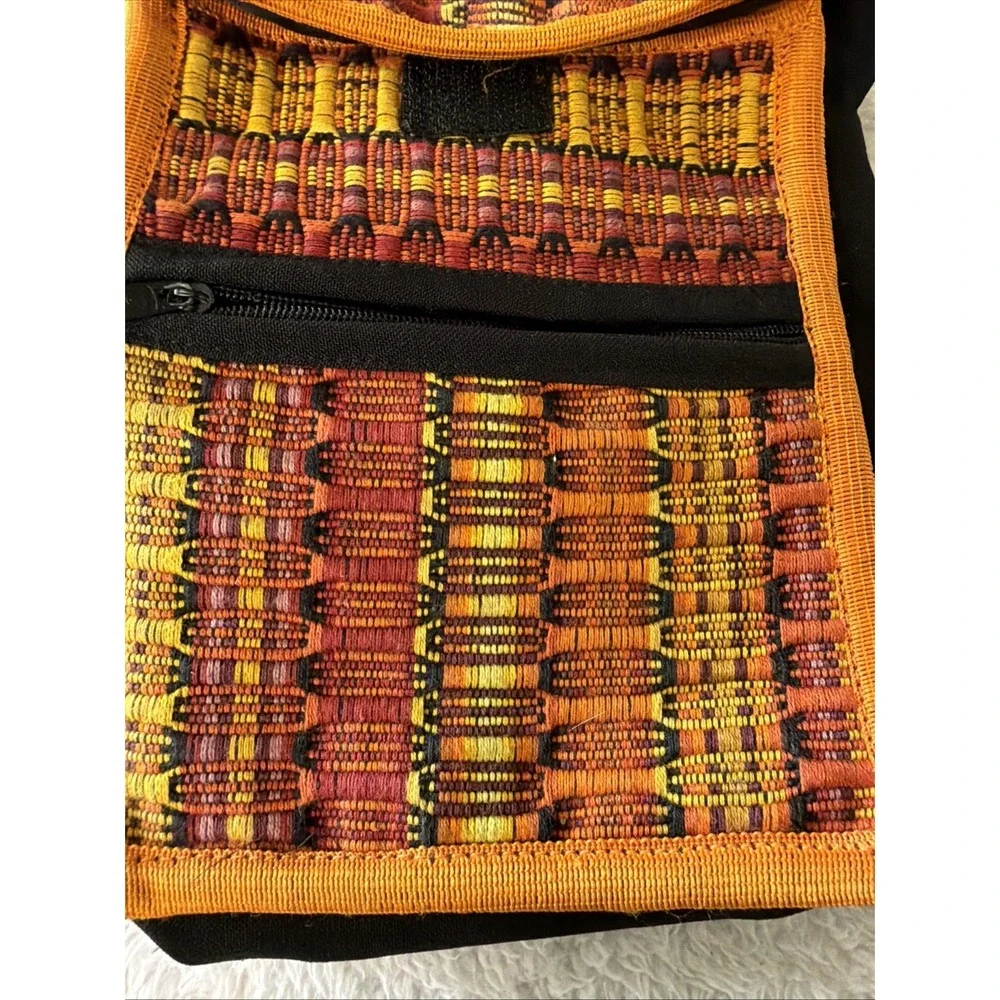 Colorful Woven Crossbody Bag Boho Festival Travel Purse Multi Pocket Bohemian